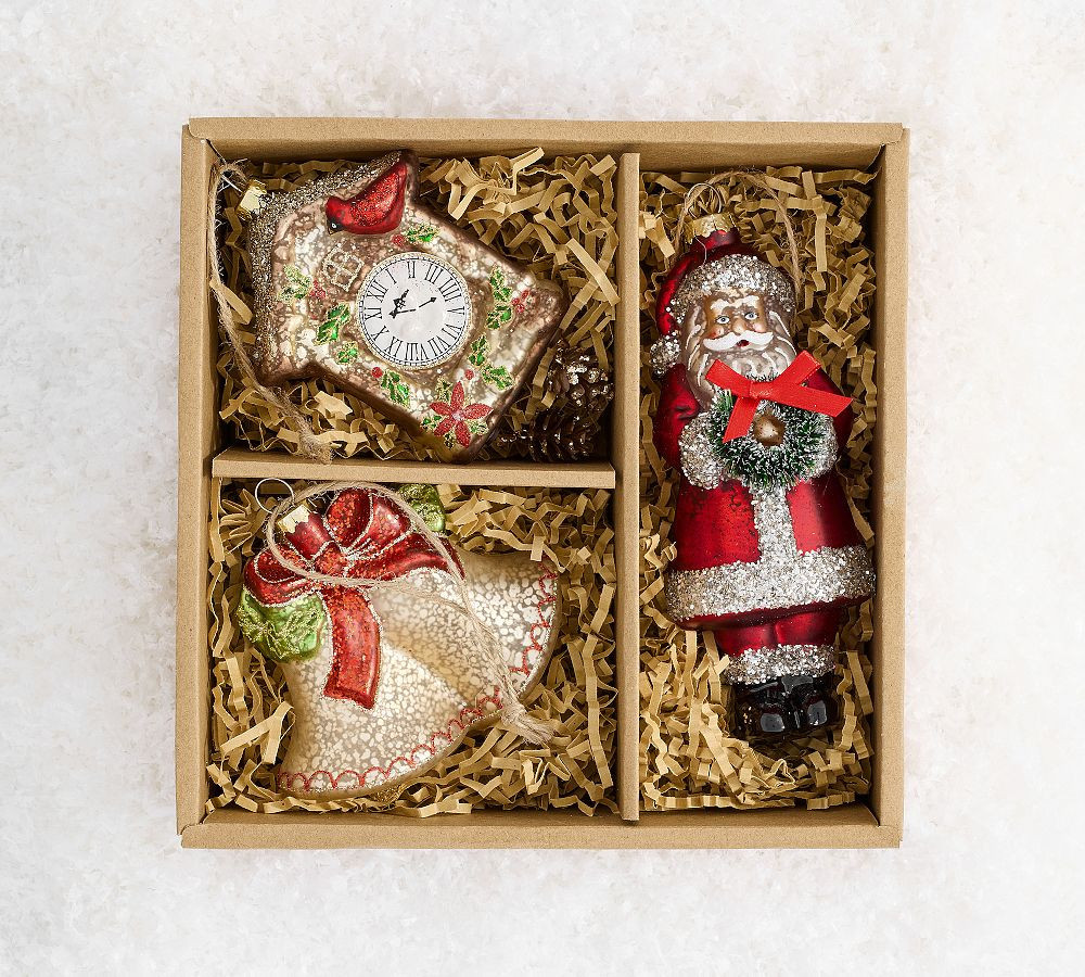 Pottery Barn Nostalgic Ornaments, Set of 3