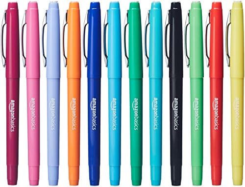 Amazon.com : Amazon Basics Felt Tip Marker Pens - Assorted Color, 12-Pack : Office Products | Amazon (US)