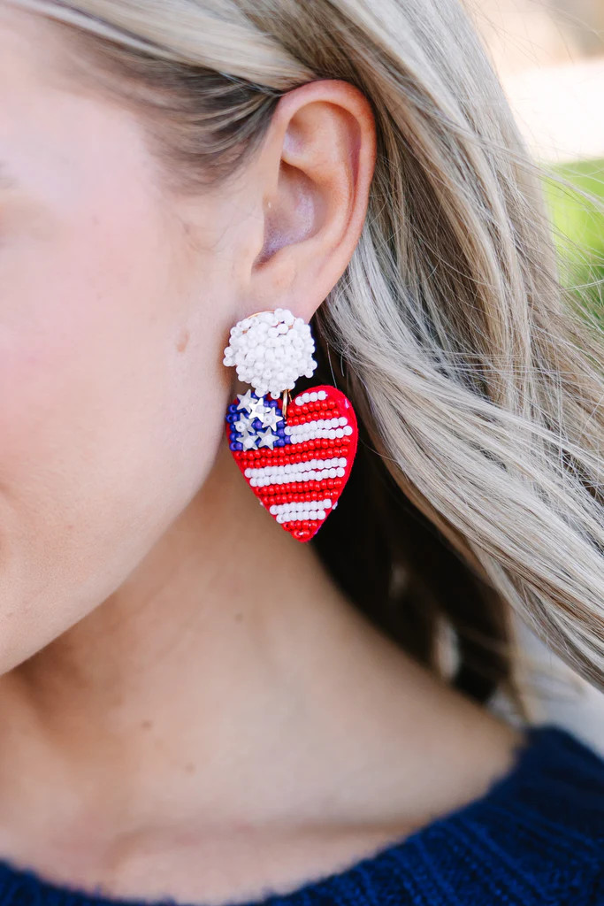 The Liberty Red American Flag Earrings | The Mint Julep Boutique
