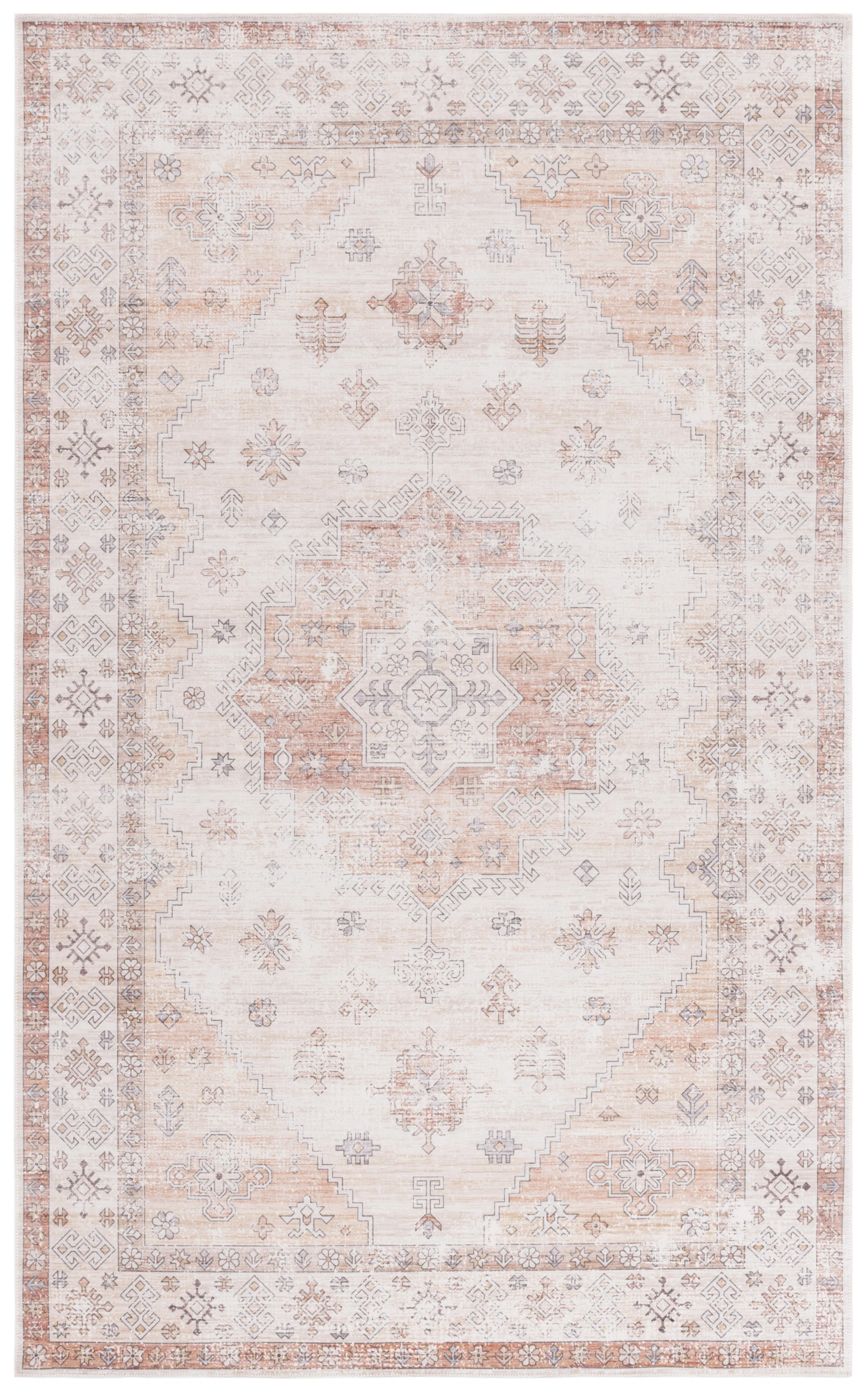 Bungalow Rose Arizona 212 Area Rug In Beige / Rust | Wayfair | Wayfair North America