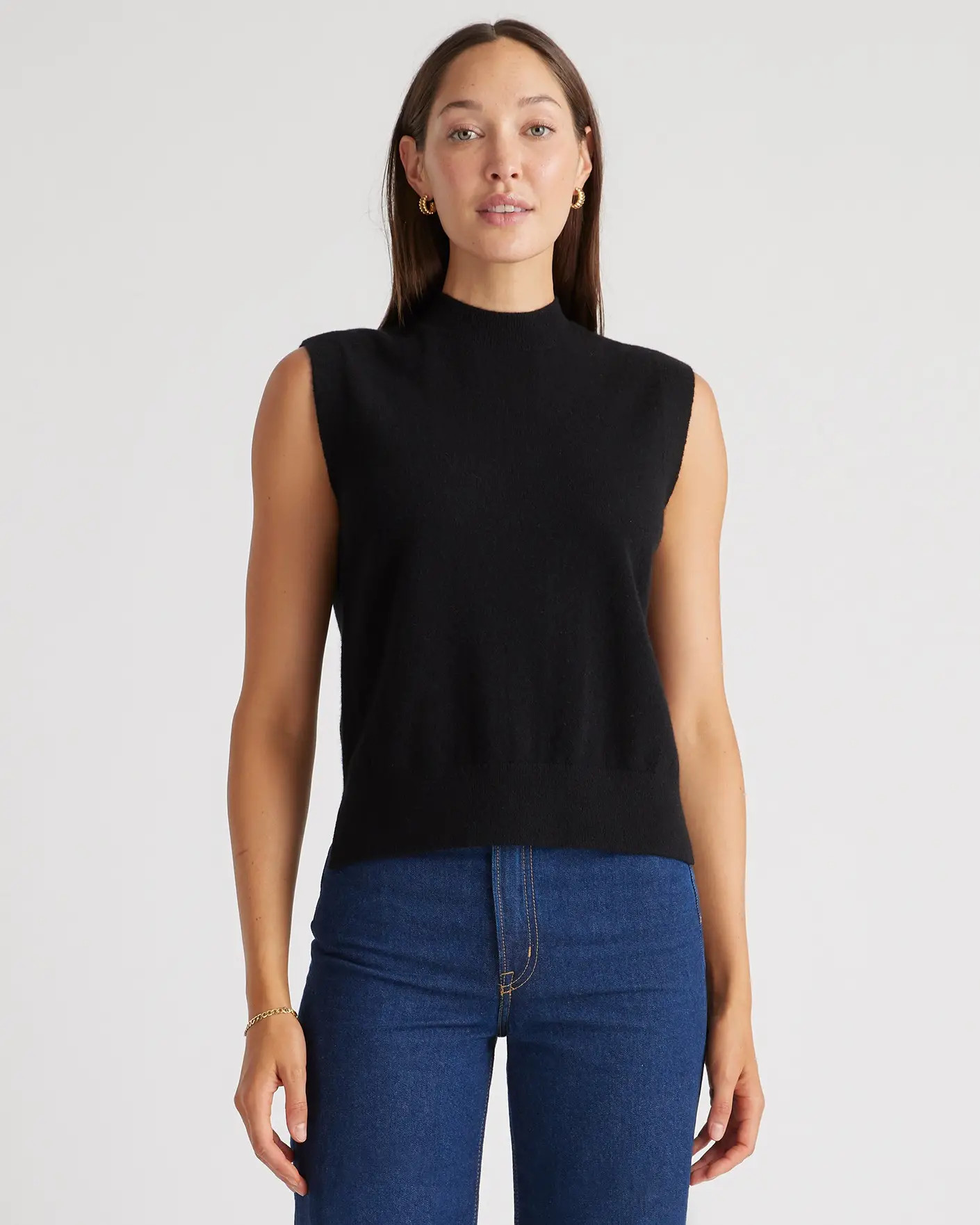 Mongolian Cashmere Mock Neck Sweater Vest | Quince