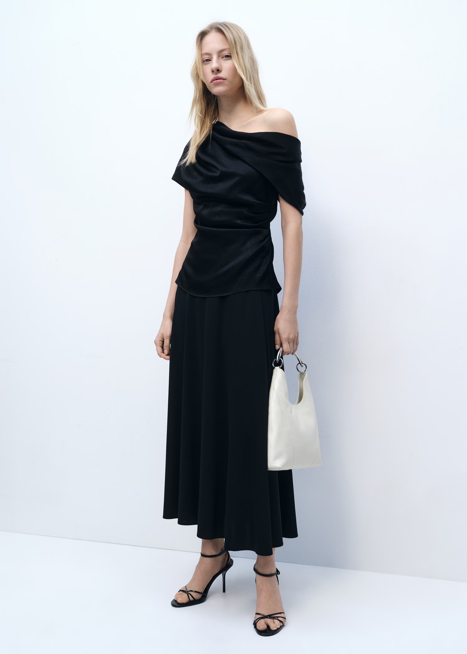 Short-sleeved draped blouse - Women | MANGO United Kingdom | MANGO (UK)