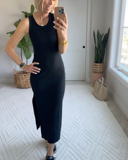 The perfect ribbed tank maxi dress for spring summer! I love this sporty look with a pair of sneakers for a mom-on-the-go look 

wearing a size medium (I’m 5’10”)

#LTKfindsunder50 #LTKover40 #LTKstyletip