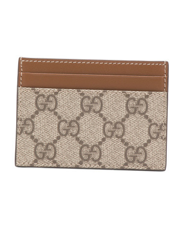 Made In Italy Supreme Canvas And Leather Gg Card Case | TJ Maxx