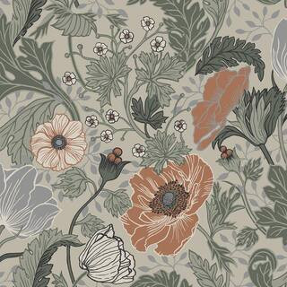 A-Street Prints Anemone Grey Floral Paper Strippable Roll (Covers 56.4 sq. ft.) 2948-33001 - The ... | The Home Depot