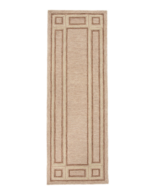 3x8 Wool Alfie Hand Tufted Painted Border Runner Rug | Rugs | Marshalls | Marshalls