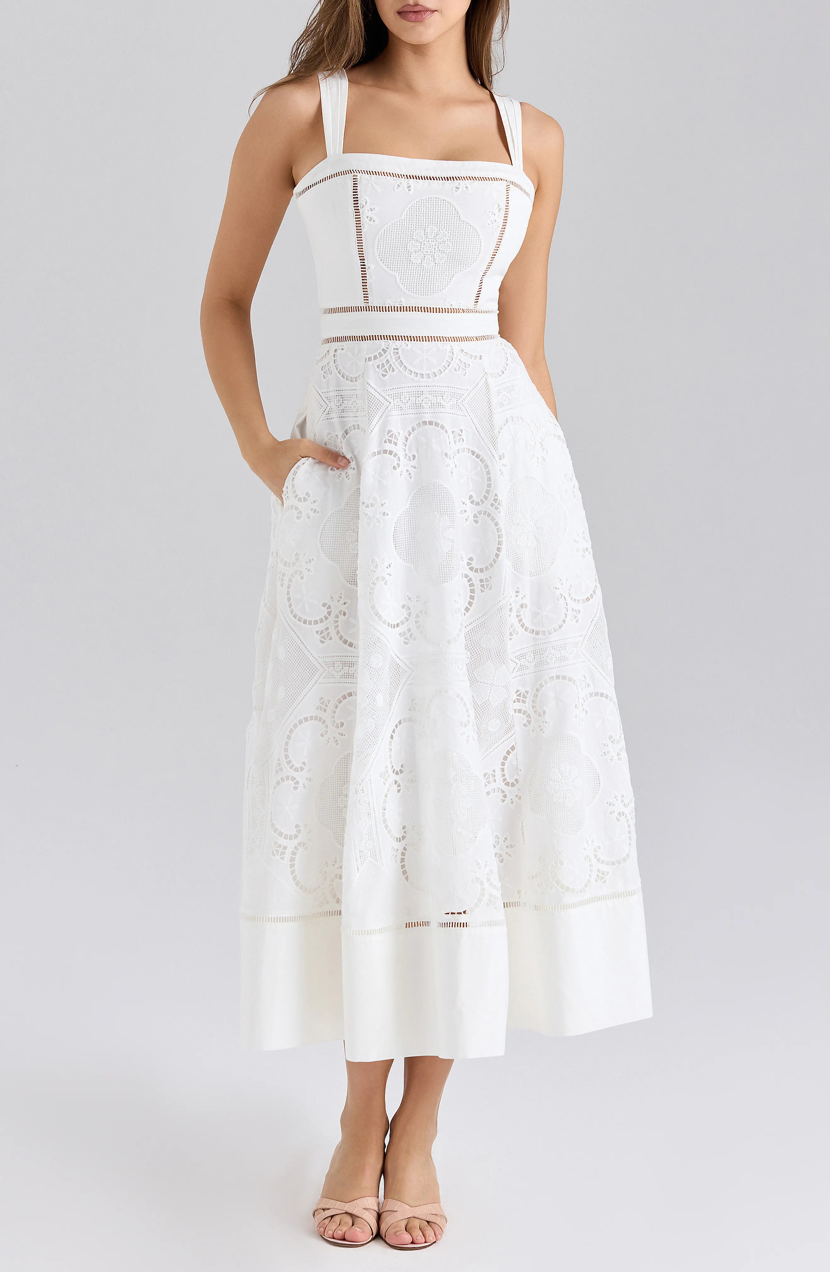 HOUSE OF CB Ava Embroidered A-Line Dress (Women) | Nordstrom | Nordstrom