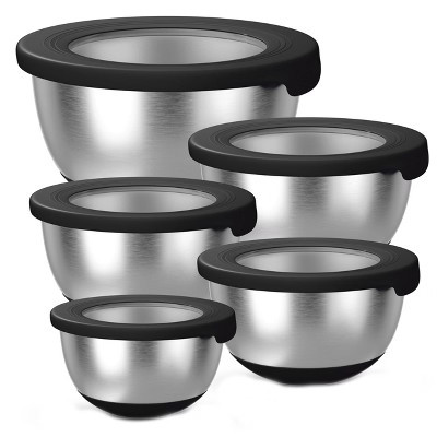 Itopfox Stainless Steel Mixing Bowls with Lids, Set of 5 Nesting Bowls for Kitchen Baking, Cooking Food Prep & Storage Non-Slip Base, Dishwasher Safe | Target