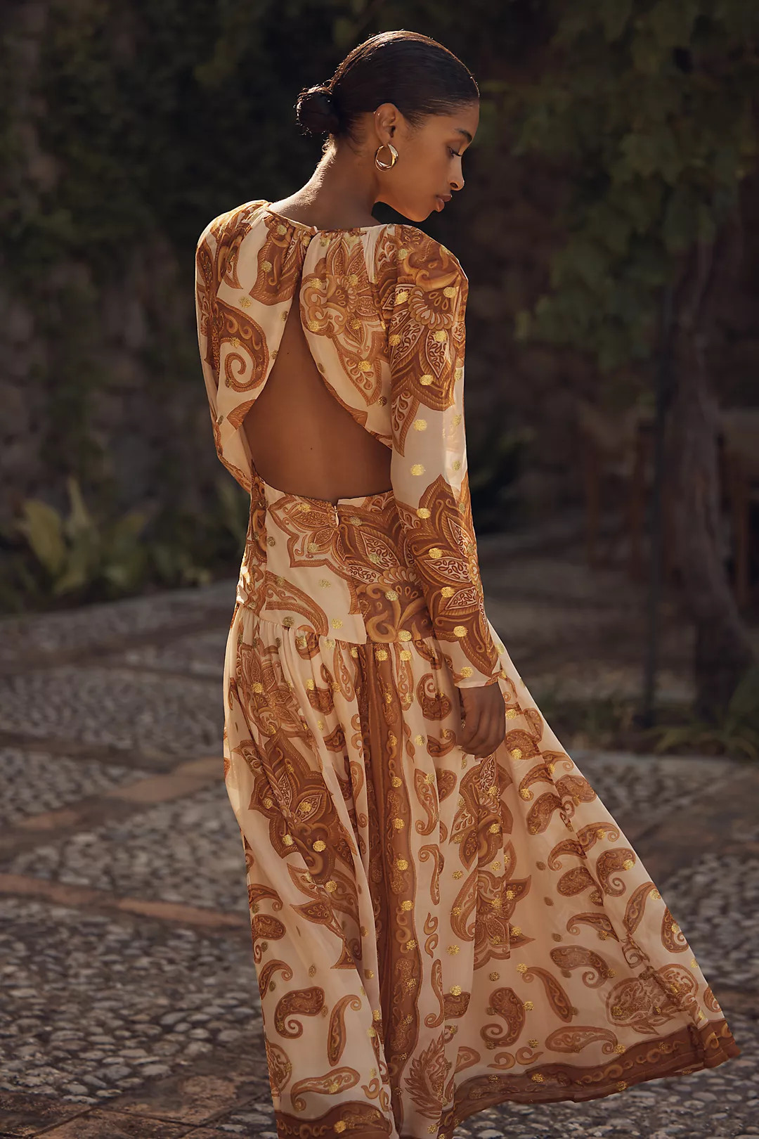 Farm Rio x Anthropologie Long-Sleeve Jacquard Maxi Dress | Anthropologie (US)