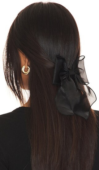 Bow Barrette in Black | Revolve Clothing (Global)