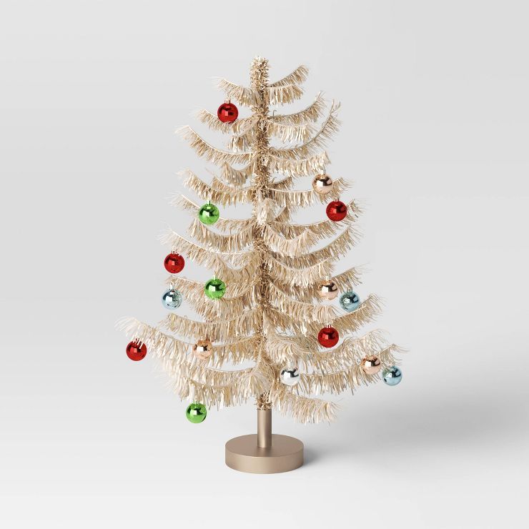 24" Decorated Tinsel Christmas Tree Gold - Threshold™ | Target
