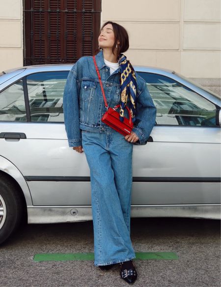 Double denim kind of day. 👖 pro tip: finally found a lipgloss that doesn’t stick to my hair. If you know, you know. 💋

Spring outfit, double denim, denim jacket, spring fashion, ganni, fashion inspo, gisou, red bag, jacquemus.

#LTKWorkwear #LTKItBag #LTKStyleTip