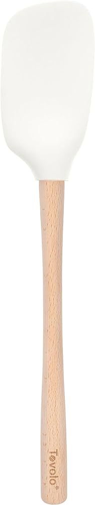 Tovolo Flex-Core White Wood-Handled Spoonula, Silicone Spoon Spatula Head With Ergonomic Grip & W... | Amazon (US)