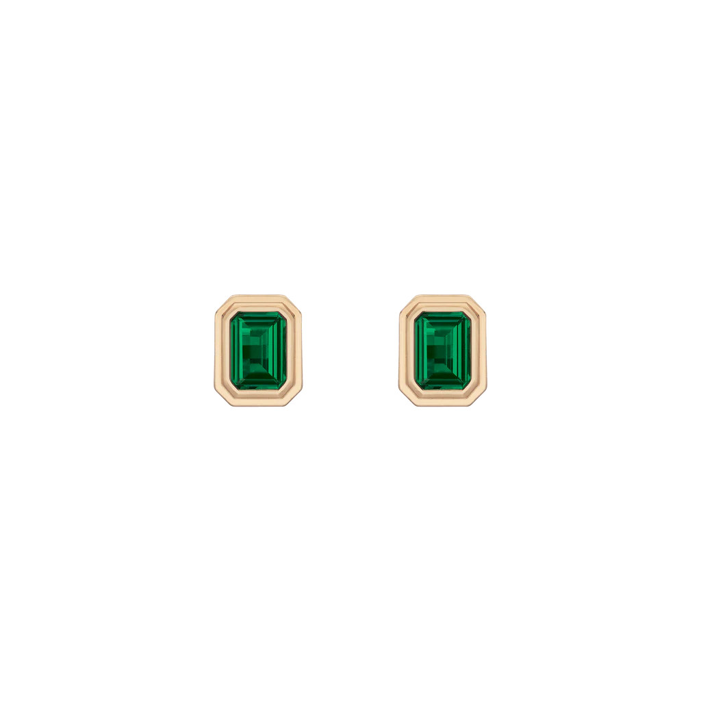 Lab Grown Emerald Heirloom Stud Earrings | AUrate New York