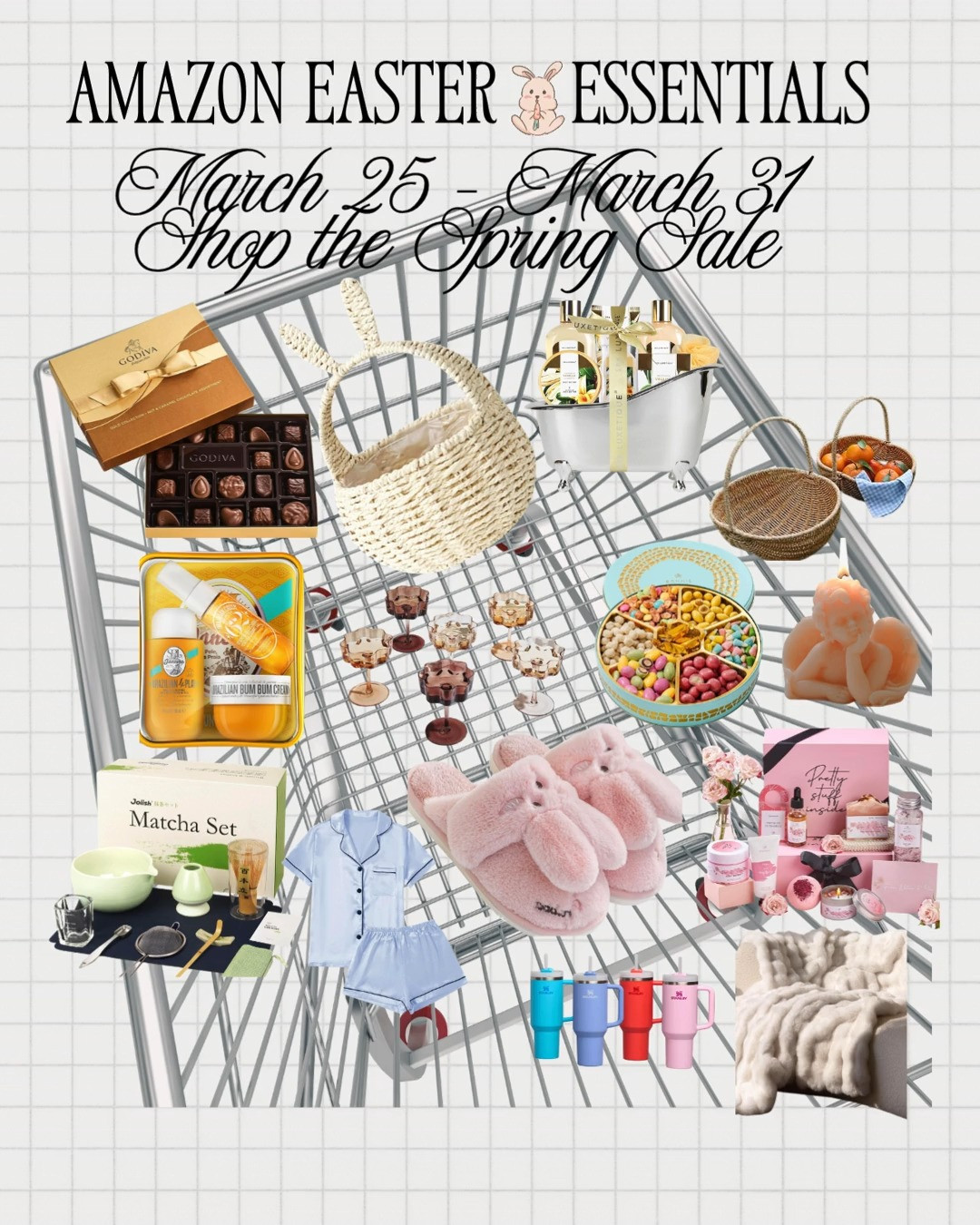 🐰 AMAZON EASTER SPRING SALE
             March 25–31 🌸🐣
Easter Essentials You Need Before the Rush

Easter is coming fast and the @Amazon Spring Sale is the perfect time to grab all your basket fillers, decor, gifts, and hosting must-haves before everything sells out.

I linked all my favorite viral Easter finds from Amazon baskets, gifts, plush, pajamas, decor, kitchen gadgets, and more.  I linked elevated Easter finds from Amazon that look high-end but ship fast perfect for baskets, brunch, hosting, and gifts.

Shop early, save more, and have everything ready for Easter weekend.

Shop all my picks in my LTK / Amazon storefront.

#AmazonSpringSale #EasterEssentials #AmazonFinds #LTKSale #EasterBasketIdeas #AmazonDeals #SpringSaleFinds #ViralAmazonFinds #LTKStyle #HolidayPrep #AmazonFavorites #EasterDecor #BasketFillers #AmazonMustHaves 
 

 

#LTKselfcare #LTKSaleAlert #LTKHome #LTKSeasonal