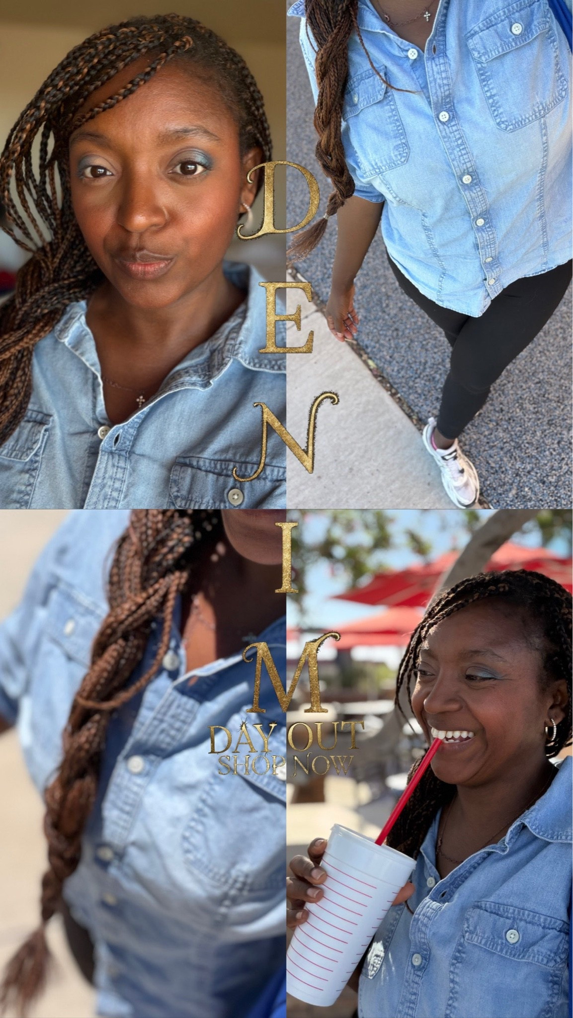 Denim Day Out! When the day calls for casual yet cute. 
❤️This style of denim top can have one looking very boxy, cinch in the back for a more curve flattering look. 

❤️ Tie the bottom for a fun, cute, & sassy look!

❤️ Unbuttoned with a simple tank under for flowy look

❤️ Easily pairs with leggings, shorts, or complimentary denim skinny jeans & sandals.