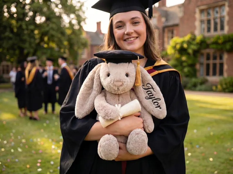 Personalized Graduation Bunny Plush, College Graduation Gift, University Graduation Plush, Cute B... | Etsy (US)