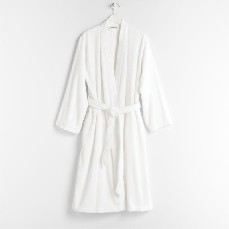 Organic Turkish Crisp White Cotton Bath Robe S/M + Reviews | Crate & Barrel | Crate & Barrel