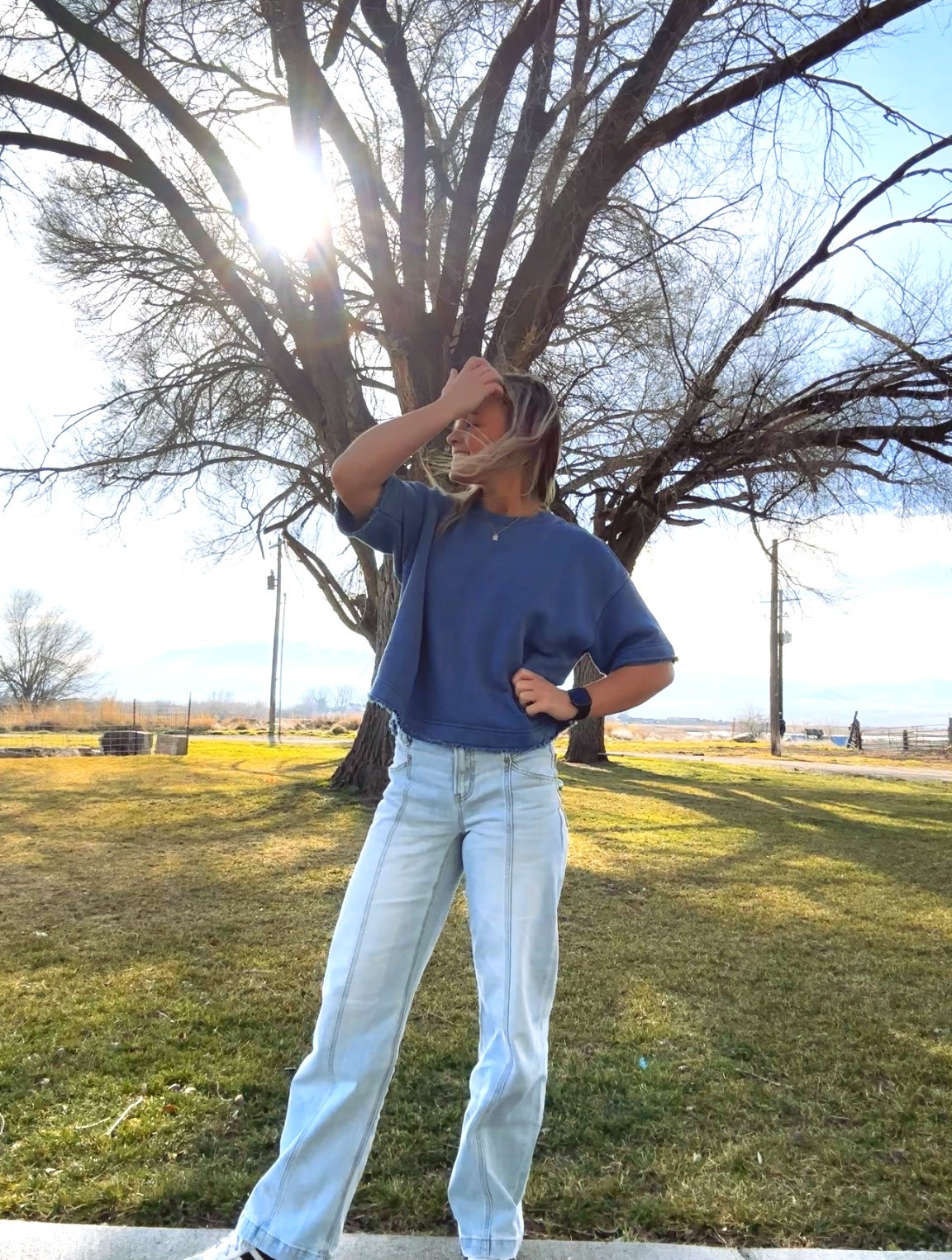 These jeans are EVERYTHING! So cute and flattering! @American Eagle Outfitters 

#LTKmomlife #LTKootd #LTKPetite