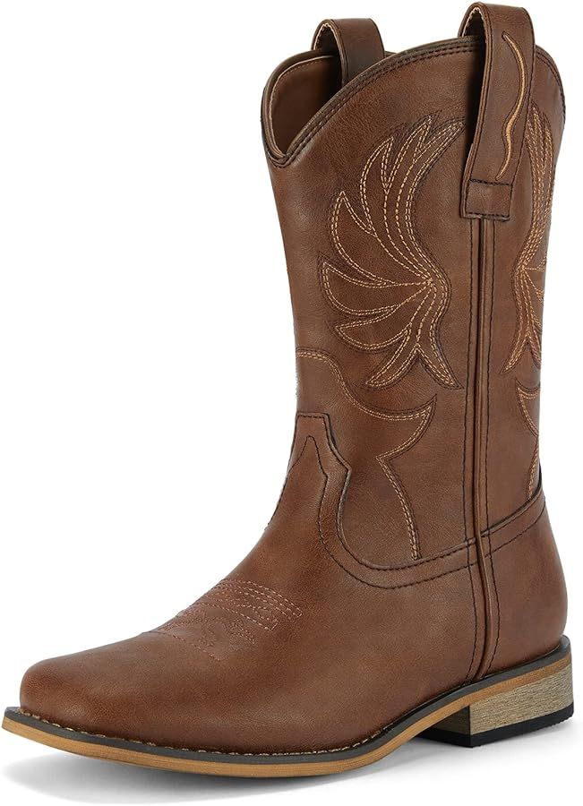 Rollda Kids Cowboy Boots for Boys Girls Western Square Toe Cowgirl Boots with Walking Heel (Toddl... | Amazon (US)