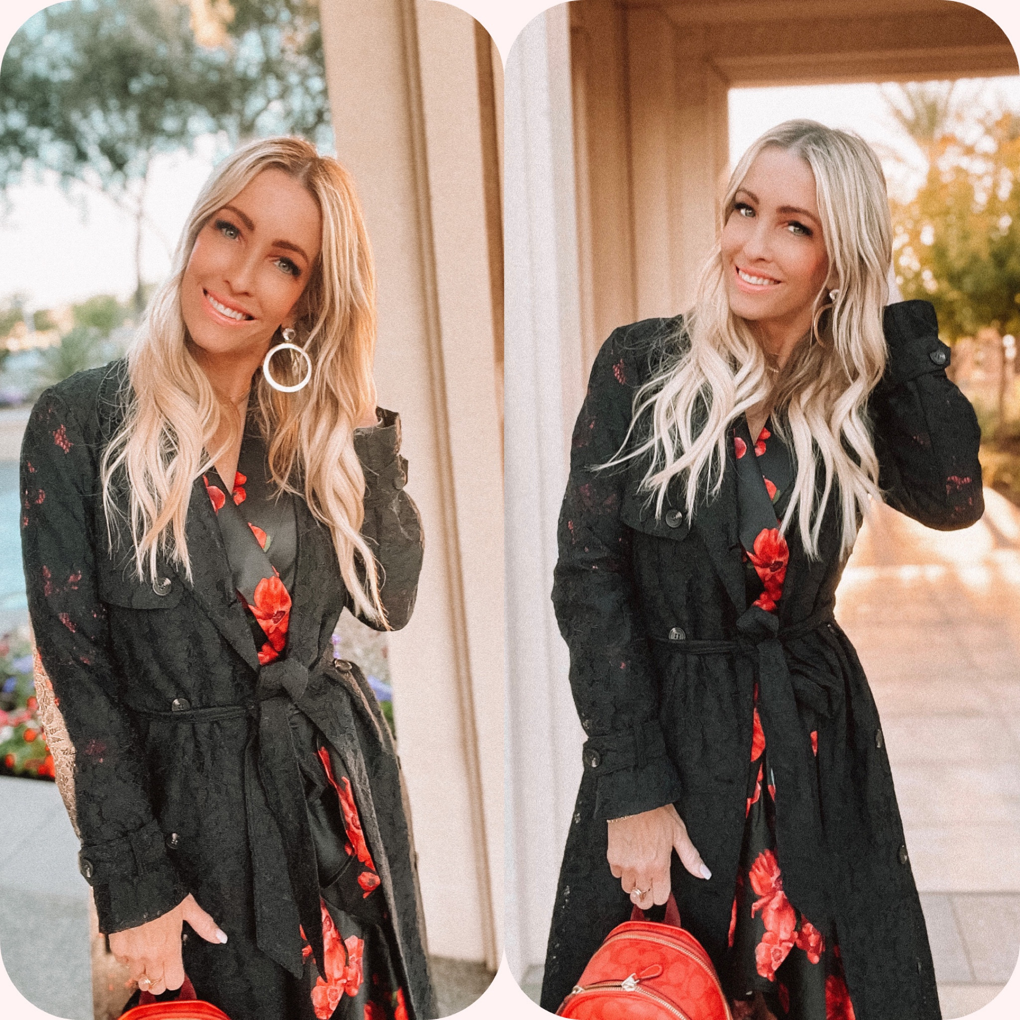 Similar wrap dress and lace trench coat that I’m wearing! ♥️

#LTKHoliday #LTKstyletip #LTKsalealert