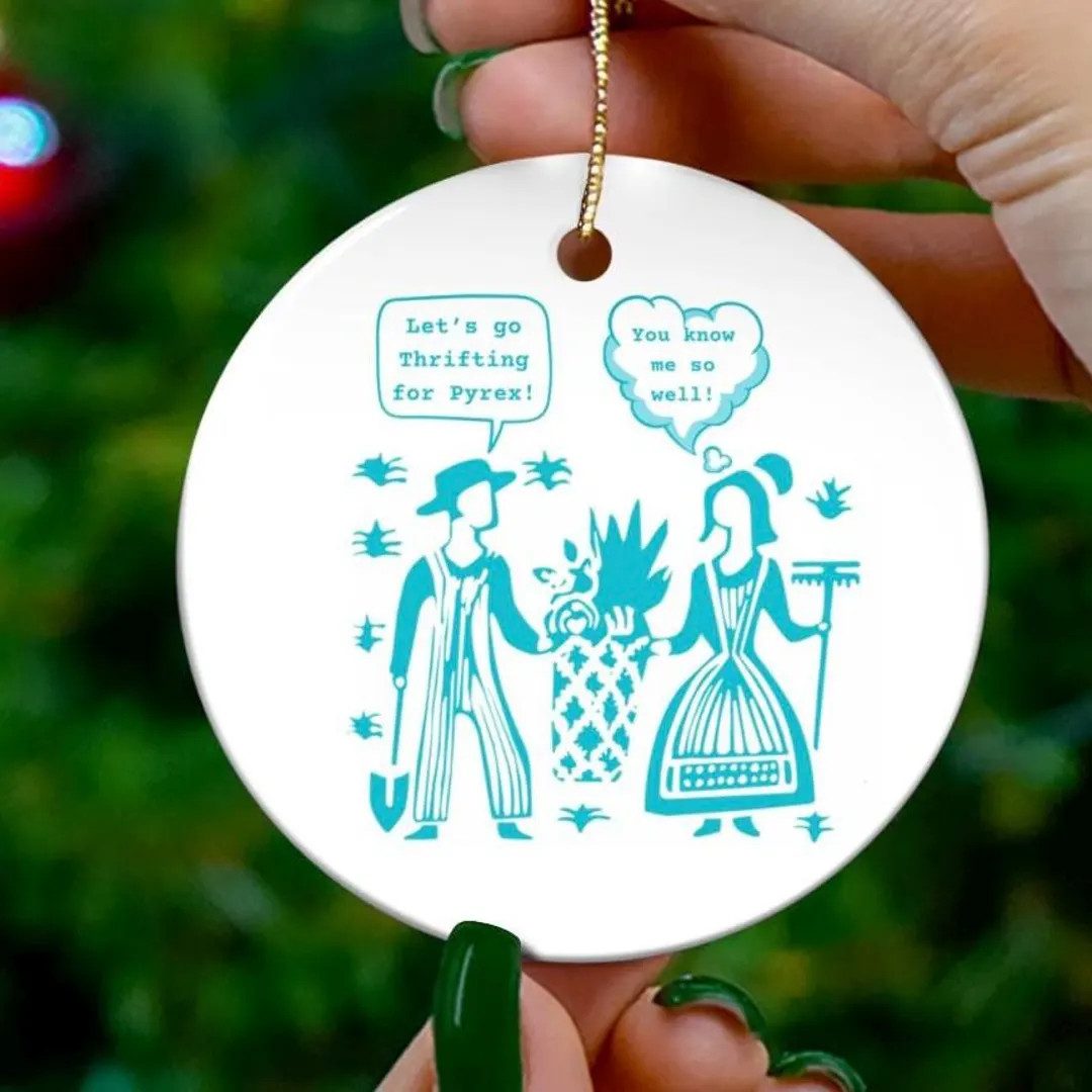 Love is All We Need Pyrex Inspired Ceramic Ornament - Vintage Style Butterprint , Holidays, Home ... | Etsy (US)