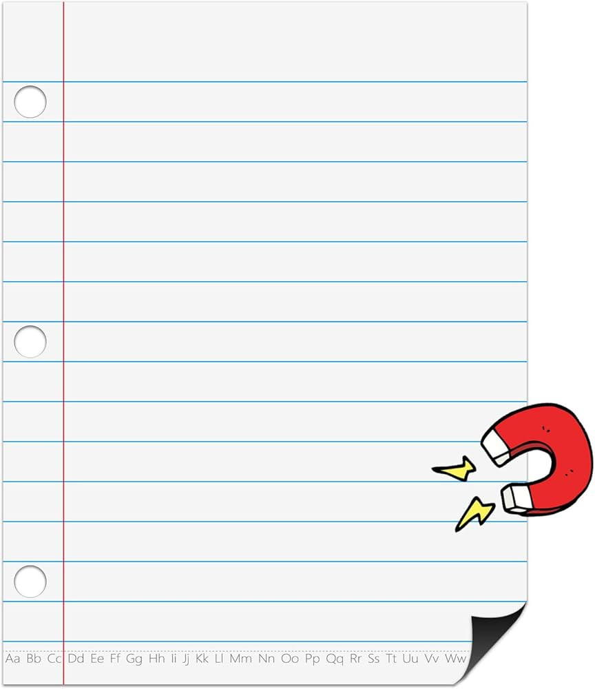 Dry Erase Giant Sized Magnetic Notebook Paper, Handwriting Lined Paper for Classroom Whiteboard A... | Amazon (US)