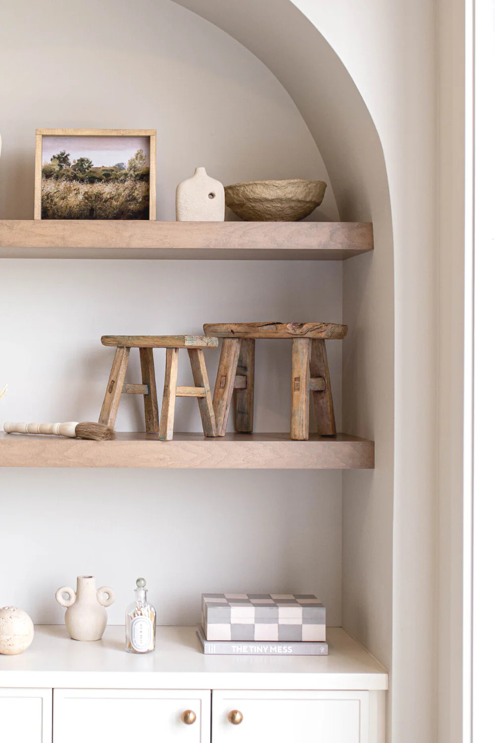 Vintage Small Wooden Stool | Luxe B Co