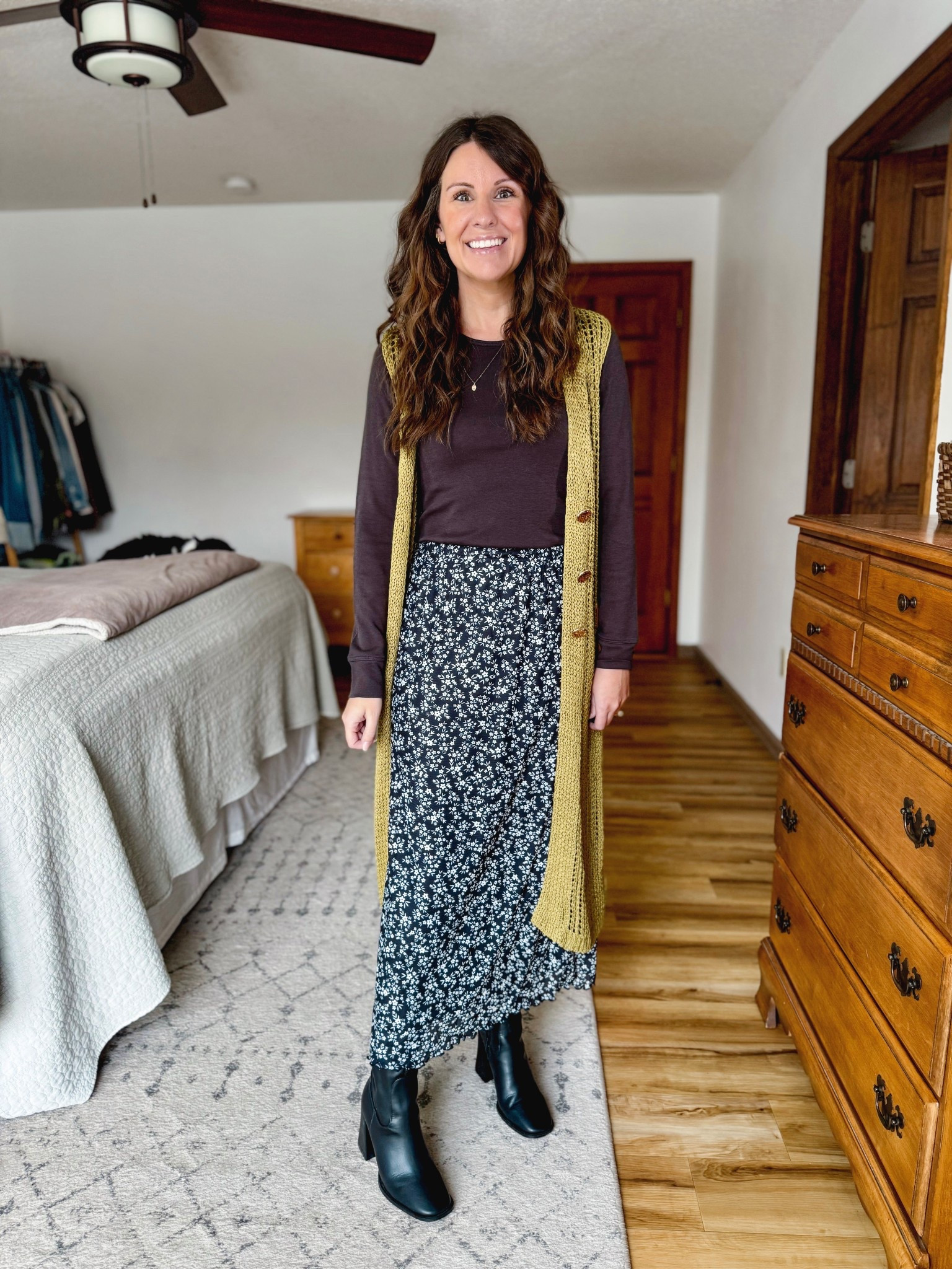 My top can’t be linked so i linked similar. Small in my skirt (also linked the version with the slit), small in my crochet vest, and 6.5 in my boots. 


#LTKootd #LTKSeasonal #LTKgrwm