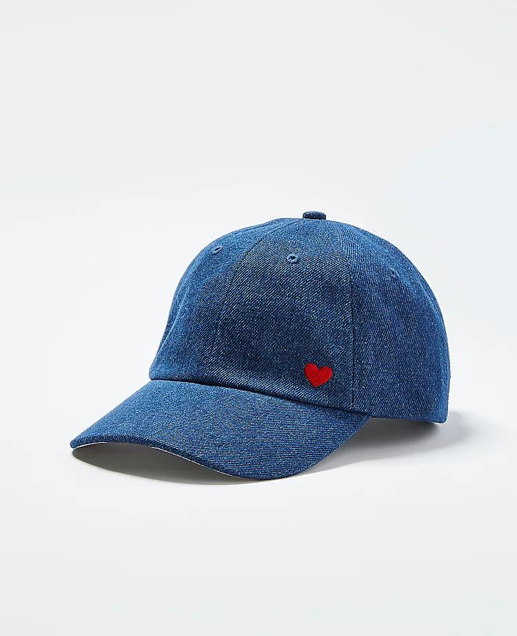 Heart Denim Baseball Hat | Ann Taylor | Ann Taylor (US)