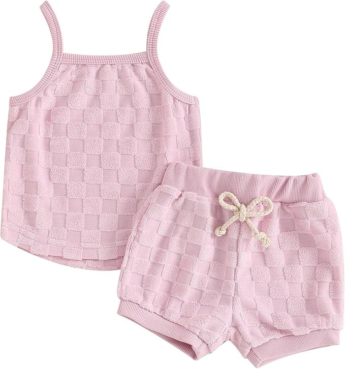 Kuriozud Baby Girl Summer Clothes Sleeveless Tank Top Shorts Set Cute Toddler Girl Outfit Aged 3 ... | Amazon (US)