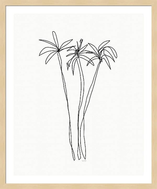 Three Tall Palm Trees- Art by Linda Woods Framed Print | Fine Art America