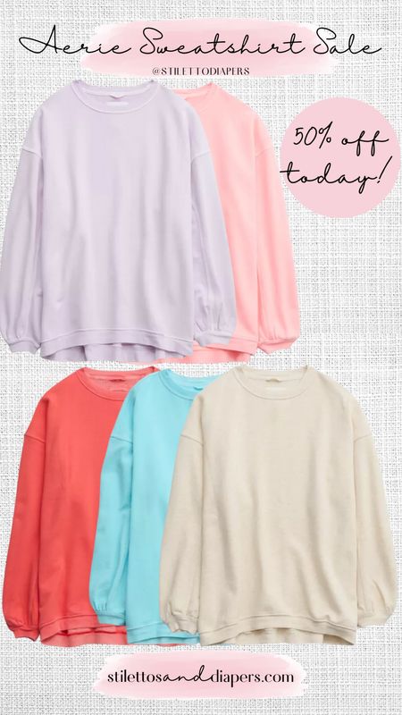Aerie has the best sweatshirts and these great spring colors are 50% off today! 

#LTKfindsunder50 #LTKSpringSale #LTKSeasonal