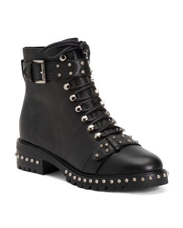 Leather Lace Up Booties for Women | Leather/Man-Made Sole/Metal | Marshalls
