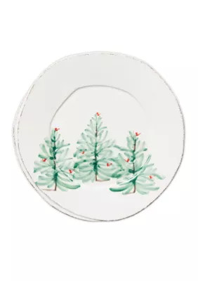 Vietri Lastra Holiday European Dinner Plate, White | Belk