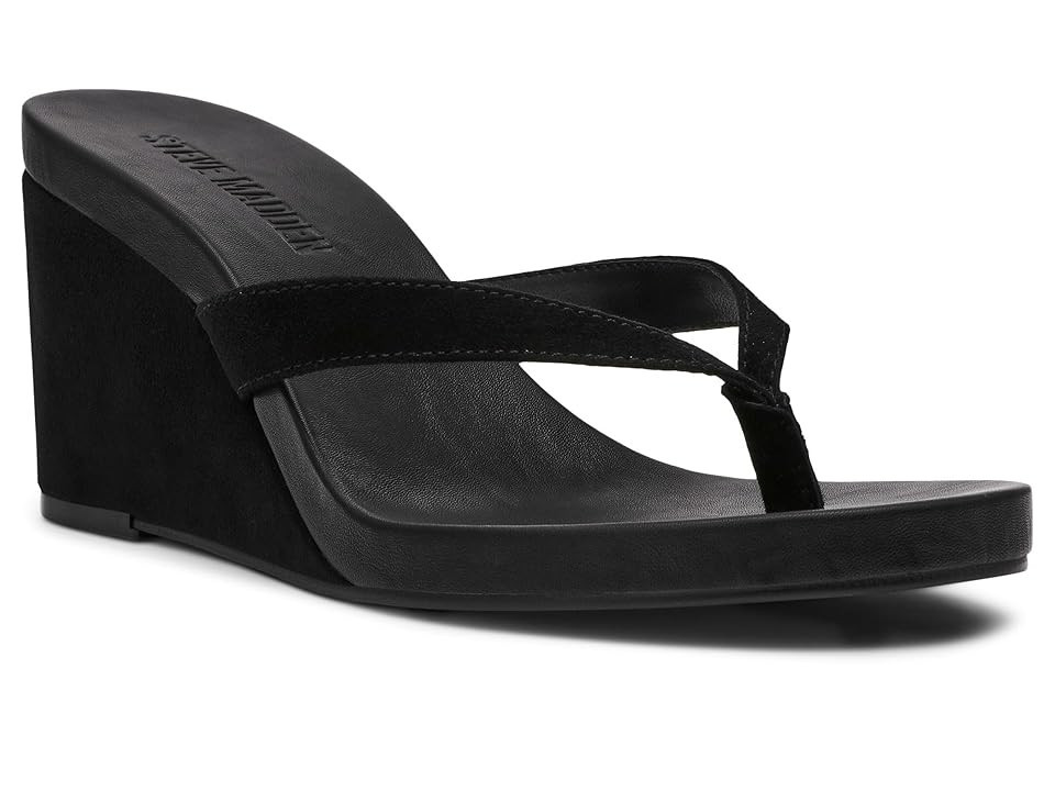 Steve Madden Playing Women's Wedge Shoes Black Suede: 9.5 M | Zappos.com
