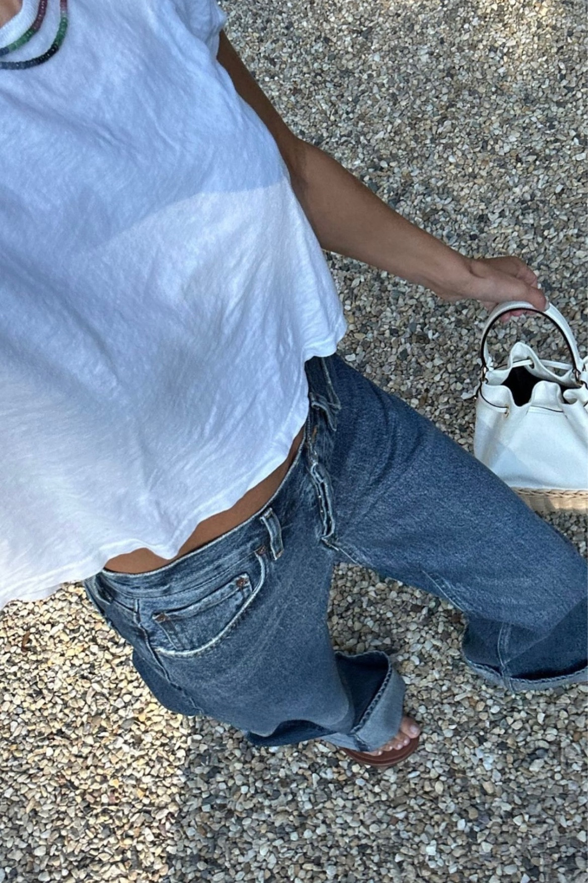 I love these jeans but they are definitely very long! I'm 5'6 and they hit the floor. My Prada bag is sold out in the white but I linked the red version!

#LTKSeasonal #LTKstyletip #LTKFind
