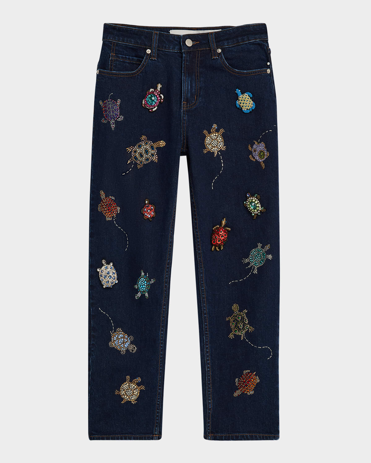 Turtle Time Straight-Leg Ankle Boyfriend Jeans | Neiman Marcus