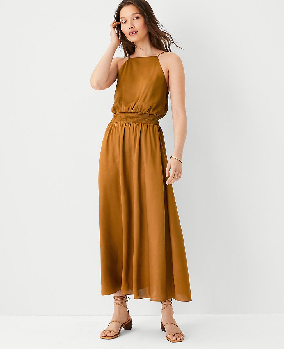 Square Neck Midi Flare Dress | Ann Taylor (US)