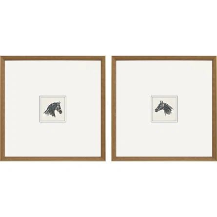 Bellmon Equestrian Study Framed On Paper 2 Pieces Print | Wayfair North America