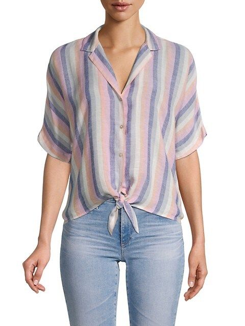 Marley Stripe Tie-Front Camp Shirt | Saks Fifth Avenue OFF 5TH