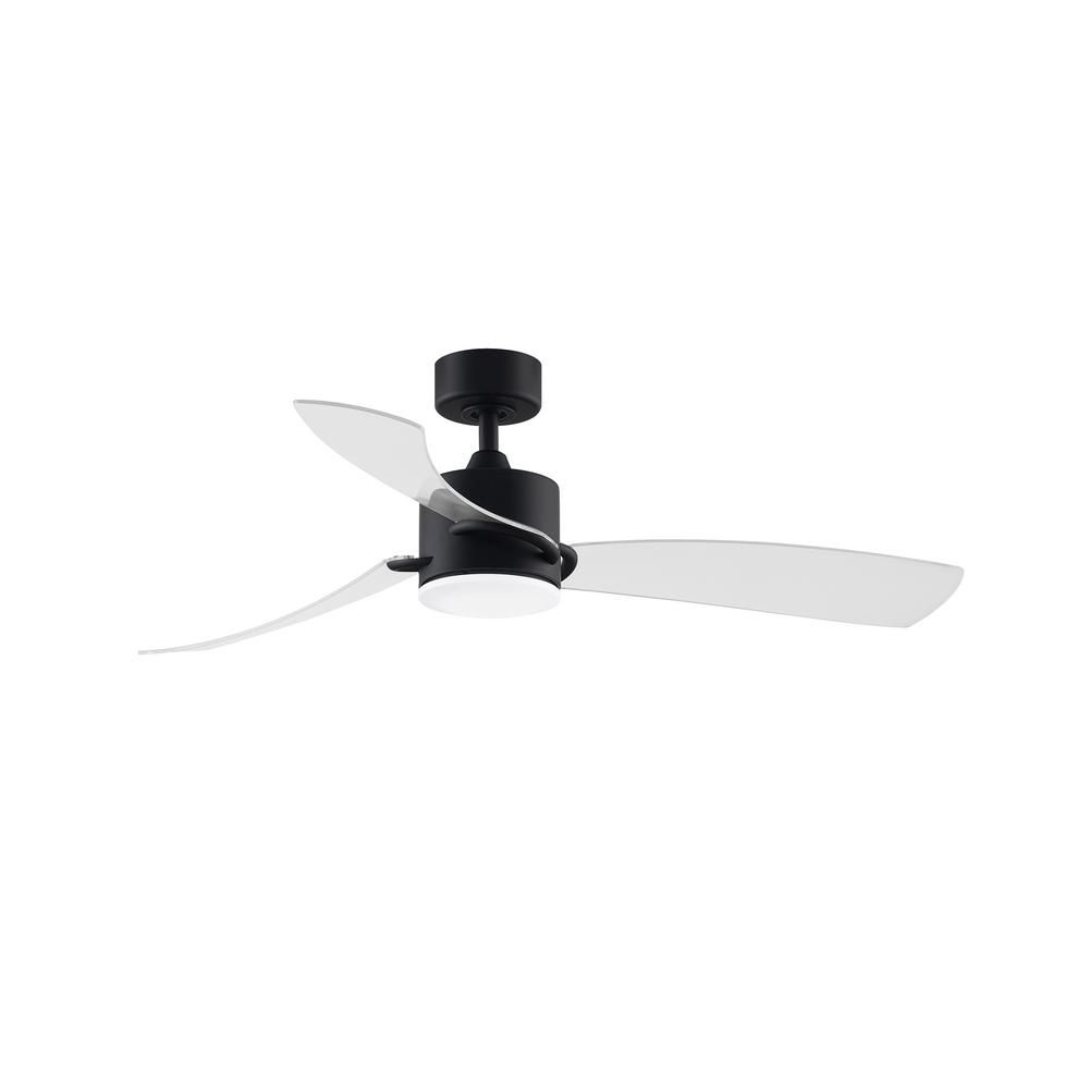 FANIMATION SculptAire 52 in. Integrated LED Black Ceiling Fan with Light Kit and Remote Control | The Home Depot