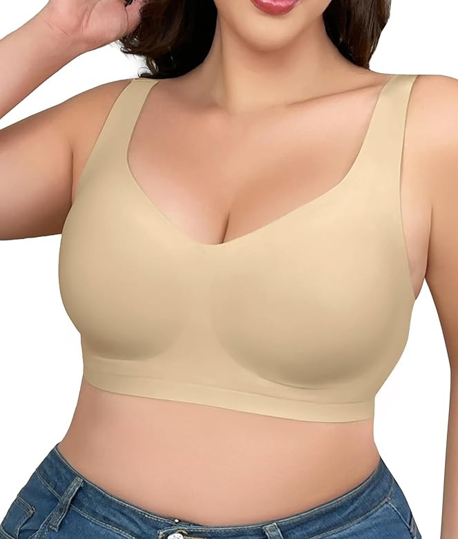 SHAPERX Bras for Women No Underwire Seamless Oversized Everyday Bra Comfort Wireless Padded Soft ... | Amazon (US)