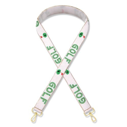 YAHPERN Golf Purse Strap for Women Beaded GOLF Clubs Flag Carts Balls Crossbody Shoulder Bag Strap Replacement Golf Outfits Accessories Gifts | Amazon (US)