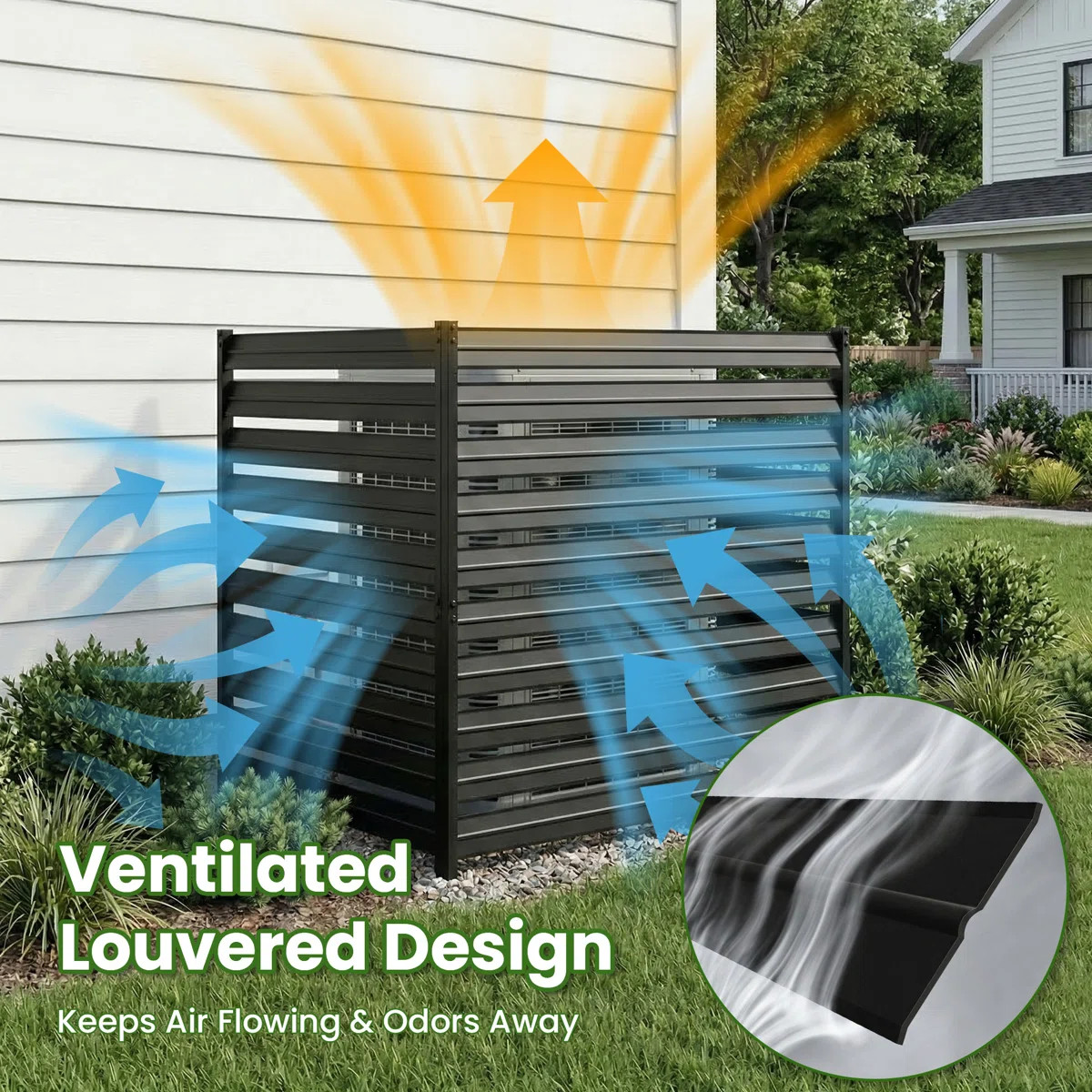48" x 38" Metal Air Conditioner Fence Outdoor Privacy Screen(2-Panel) | Wayfair North America