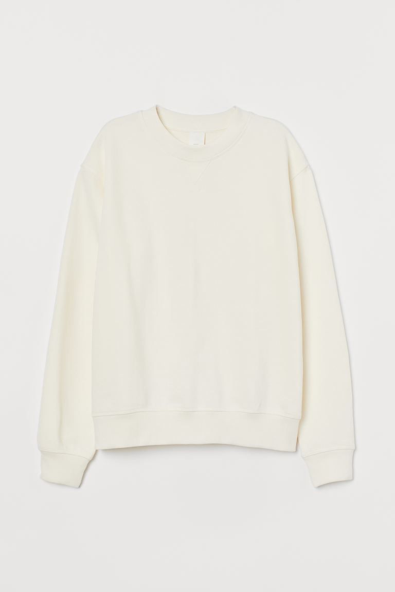 Sweatshirt aus einer leichten Baumwollmischung. Modell mit überschnittenen Schultern und breiten... | H&M (DE, AT, CH, NL, FI)