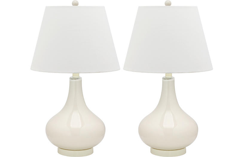 Samuels Table Lamp Set, White | One Kings Lane