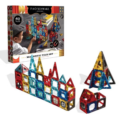 FAO Schwarz Magnetic Tile Set Primay 40pc | Target