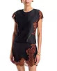 Aqua Cap Sleeve Lace Trim Satin Top - Exclusive | Bloomingdale's (US)