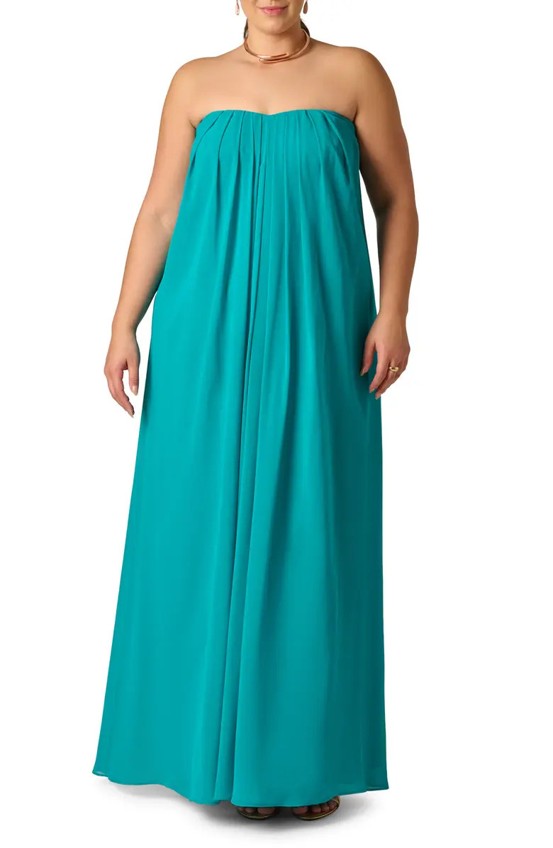 Adrianna Papell Strapless Chiffon Gown | Nordstrom | Nordstrom